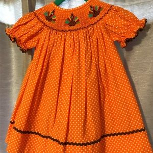 Smocked A Lot 9M Smock Dress Turkeys Never Worn